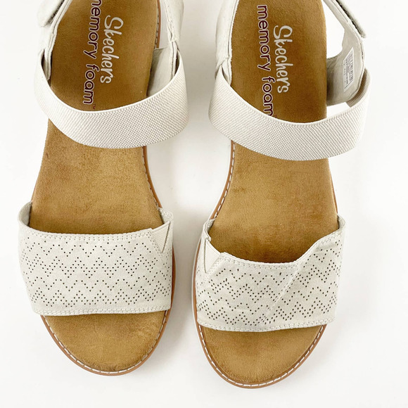 Bobs by Skechers Desert Kiss/Off white w/ Memory Foam Slingback Sandal US 10 - Picture 9 of 10